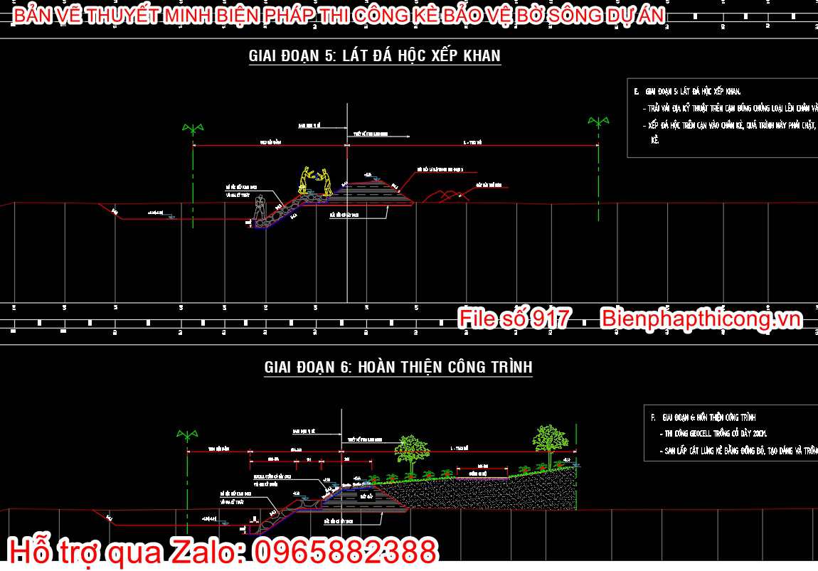 Bản vẽ bptc lát đá hộc xếp khan.