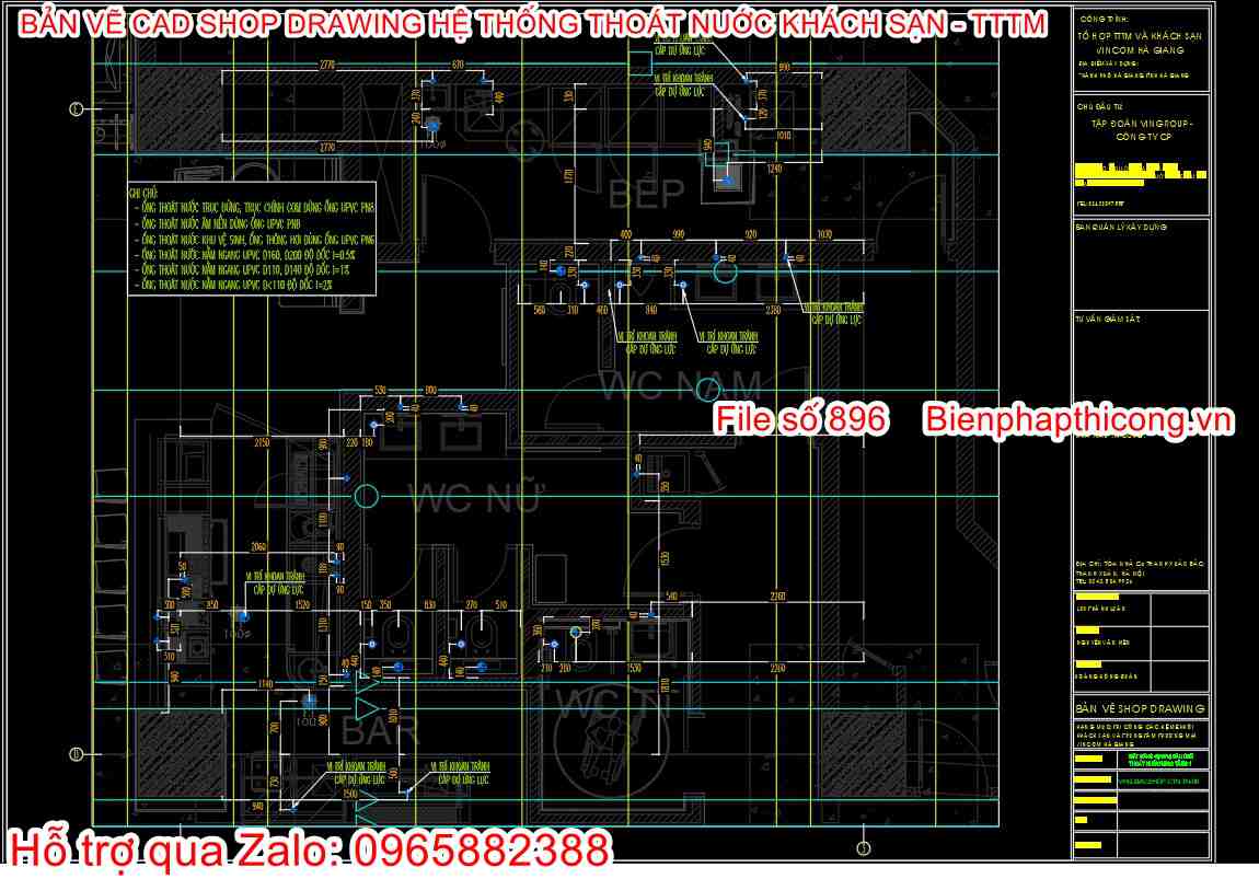 Mẫu bản vẽ hệ thống thoát nước shop drawing.