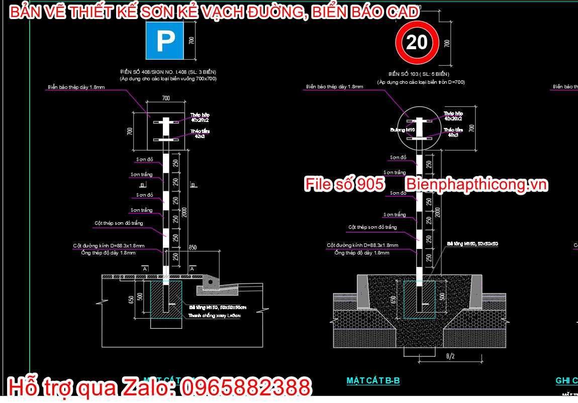 Bản vẽ cad biển báo.