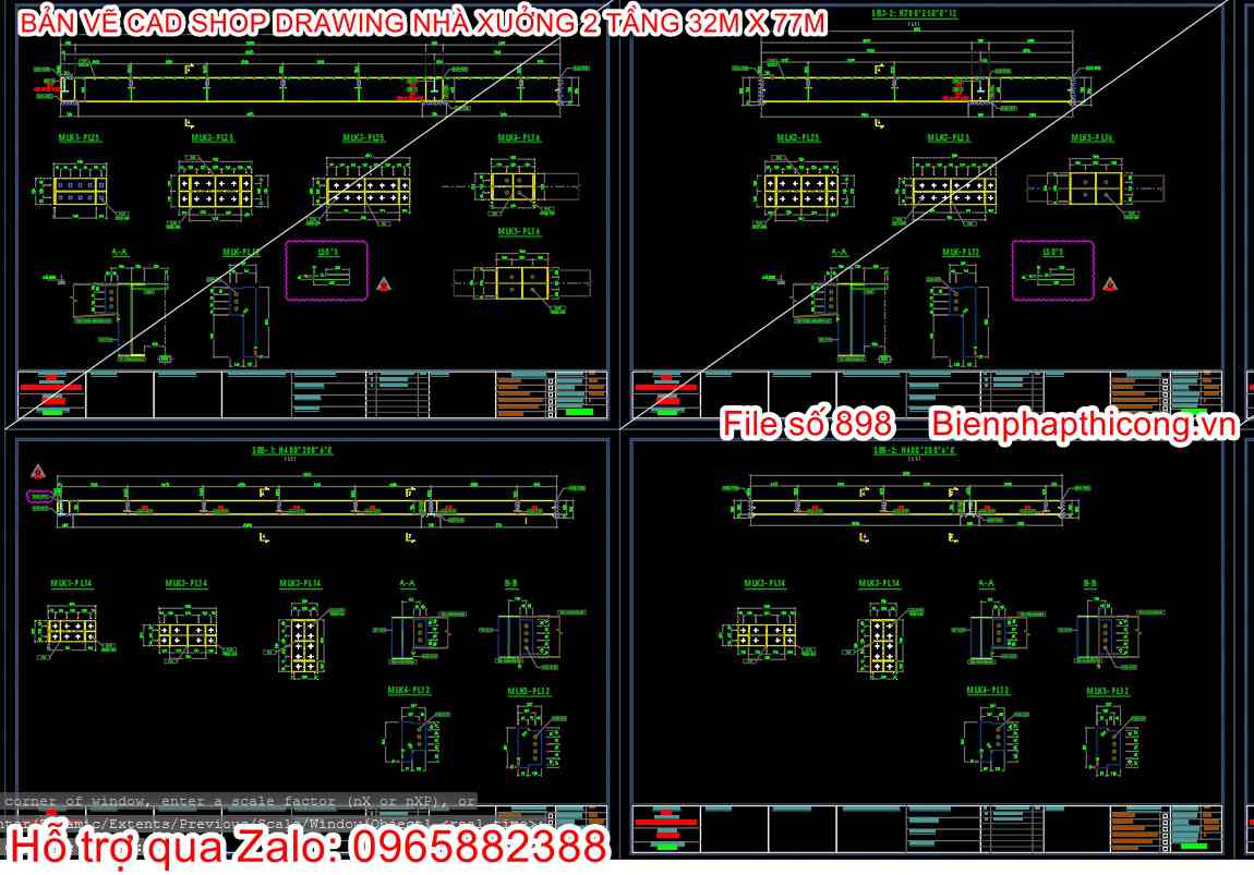 Mẫu bản vẽ thiết kế kết cấu dầm sàn cad.