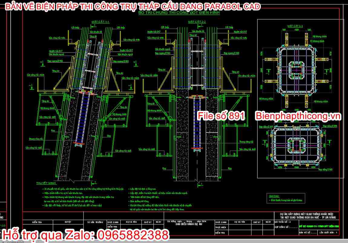 Bản vẽ bptc trụ cầu.
