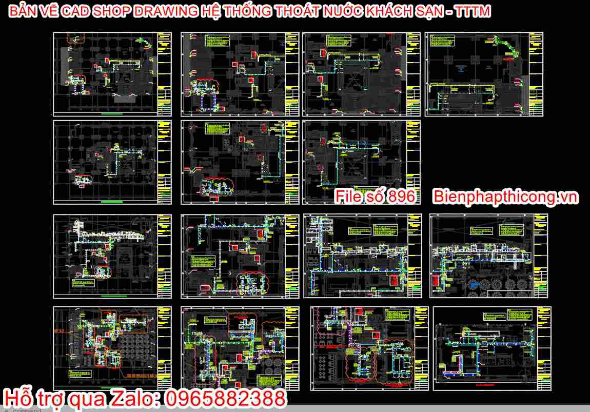 Hồ sơ shop drawing hệ thống thoát nước.