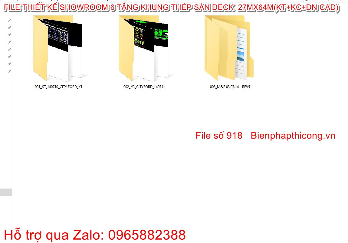 Các thư mục có trong file thiết kế nhà 6 tầng này.