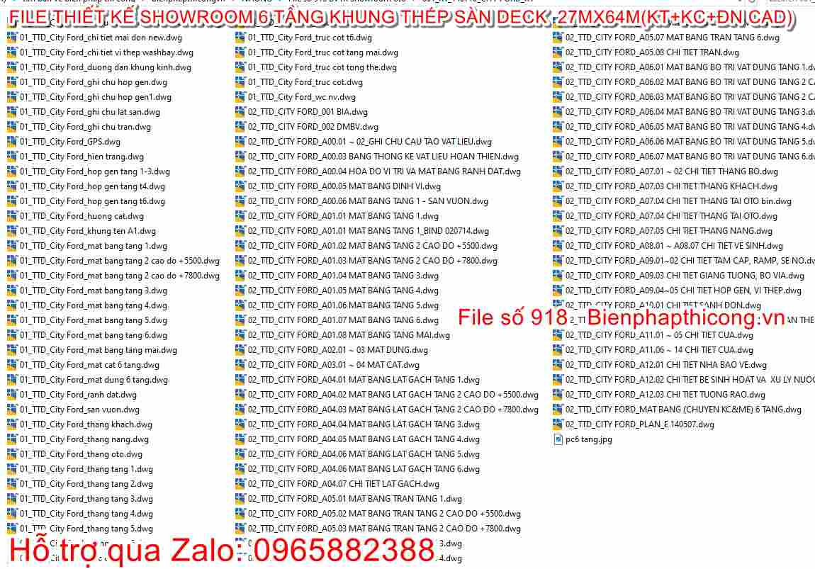 Hồ sơ bản vẽ nhà thép tiền chế 6 tầng cad.