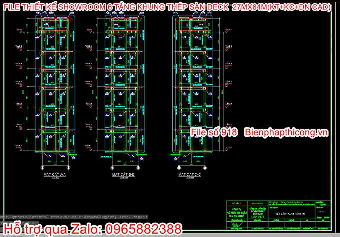 Bản vẽ autocad thang tải ô tô.