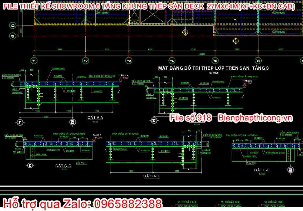 File cad thiết kế kết cấu sàn deck.