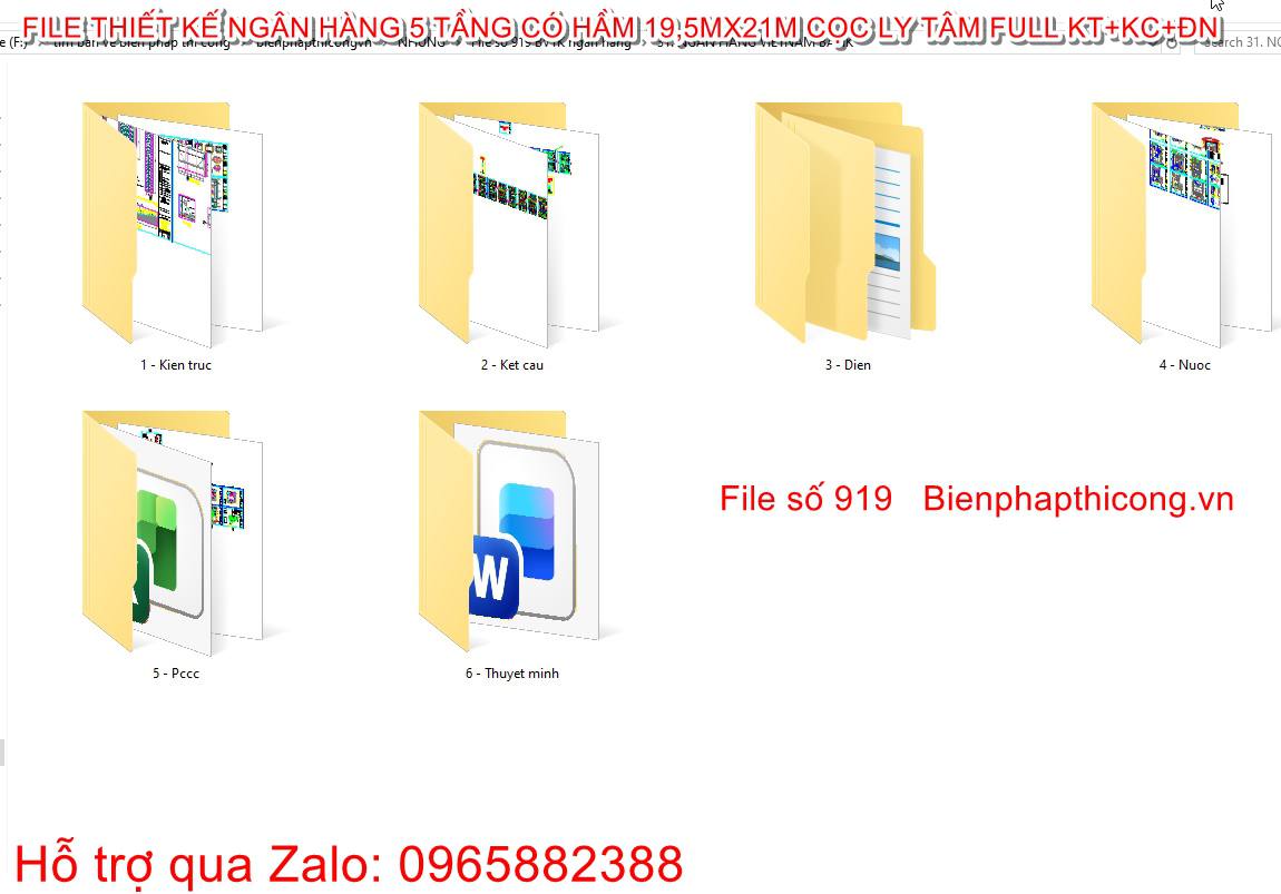 Tổng hợp các bản vẽ có trong file thiết kế ngân hàng này.