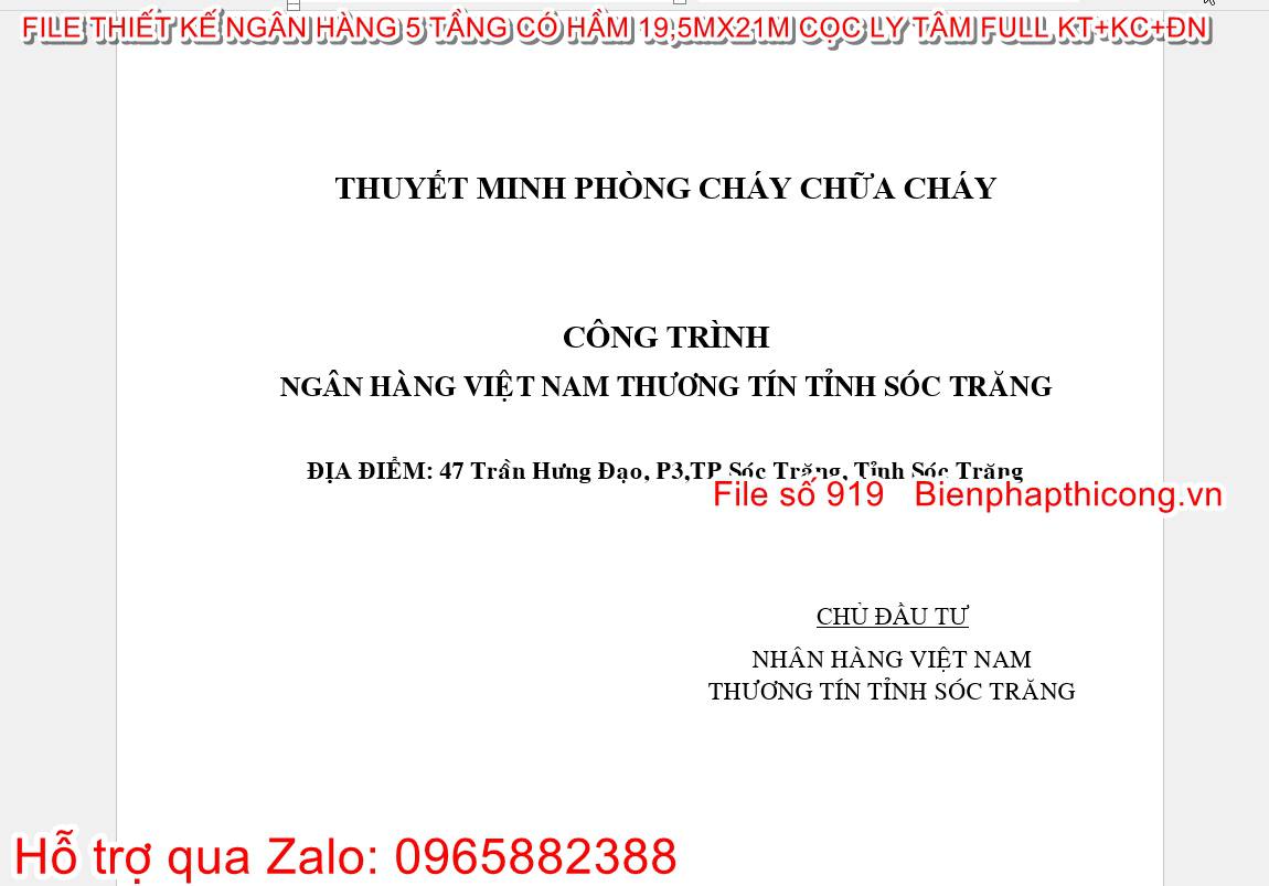 Thuyết minh phòng cháy chữa cháy công trình.