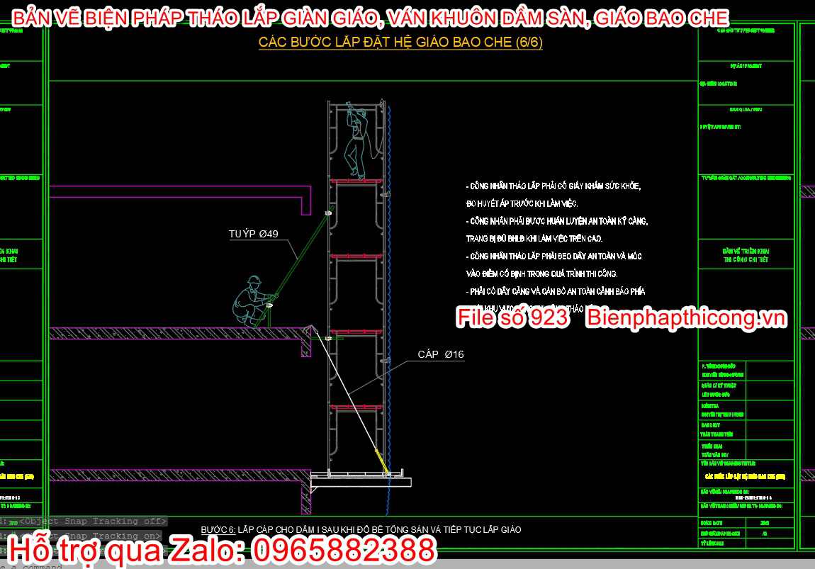 Các bước lắp đặt hệ giáo bao che.