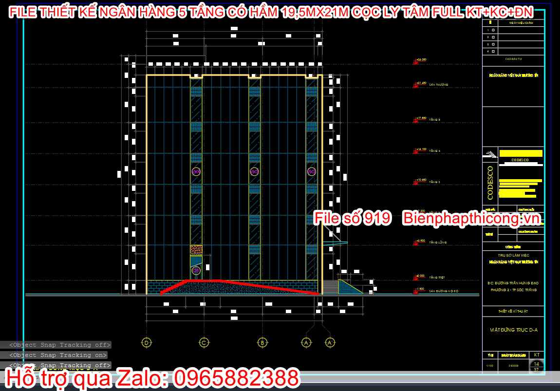 File autocad ngân hàng 5 tầng 19m x 21m.