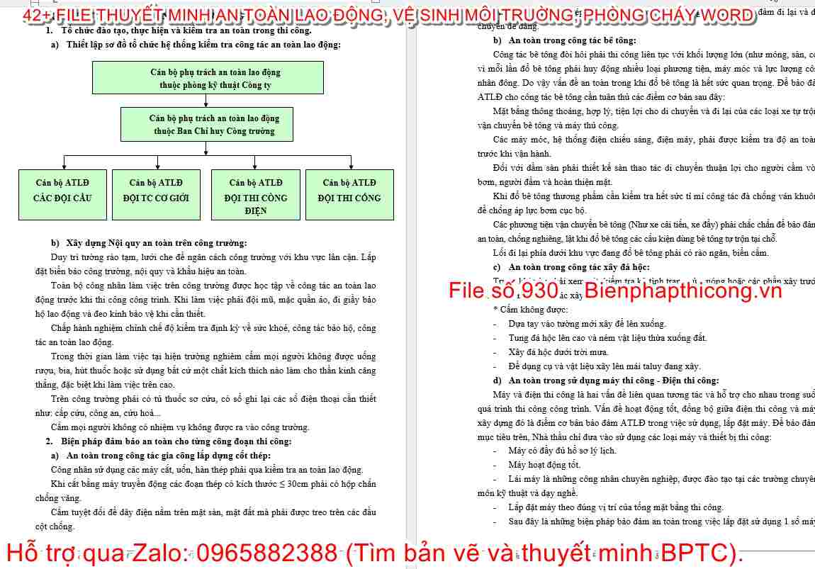 Thuyết minh an toàn sử dụng máy thi công.