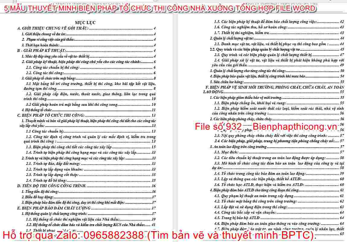 Thuyết minh biện pháp thi công nhà xưởng.