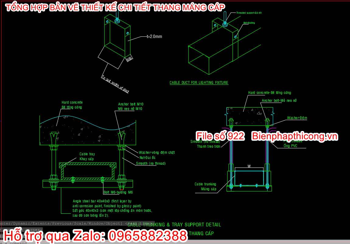 Bản vẽ cad thang cáp.