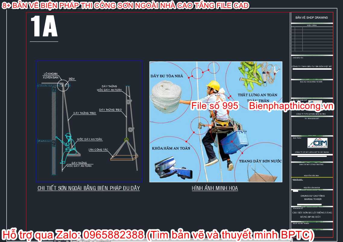 Chi tiết sơn ngoài bằng biện pháp đu đây.