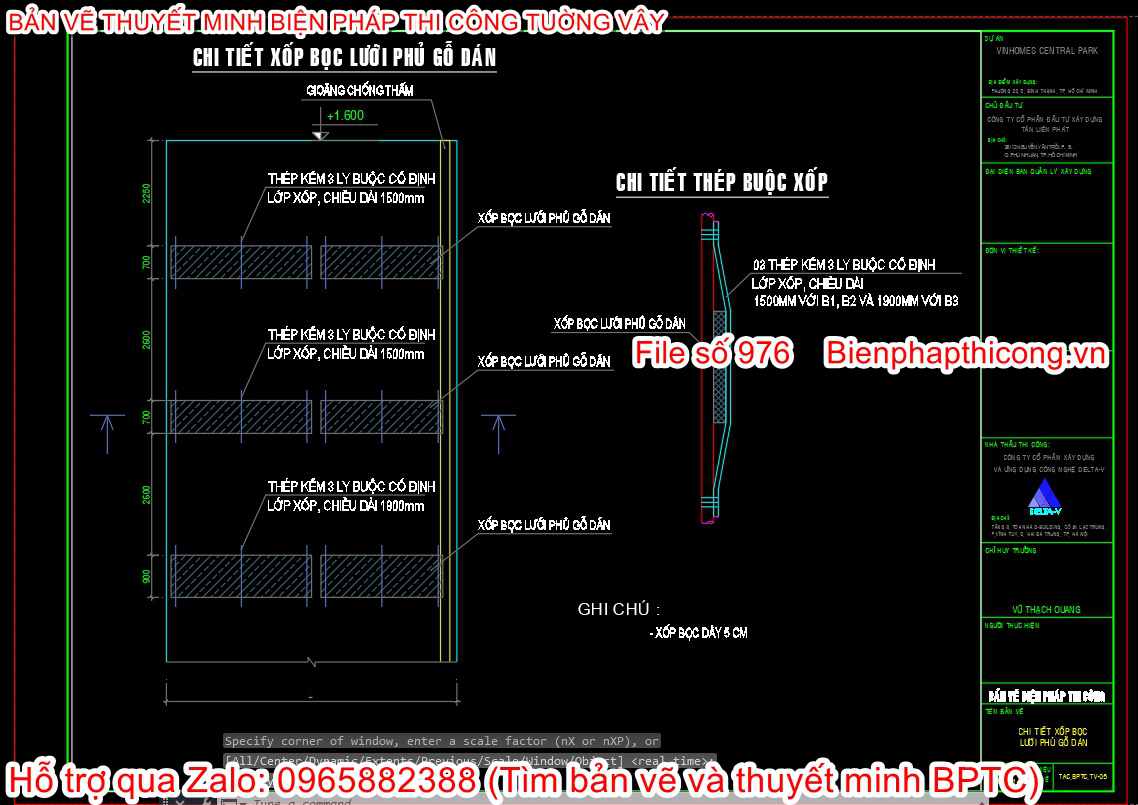 Chi tiết xốp bọc lưới phủ gỗ dán.