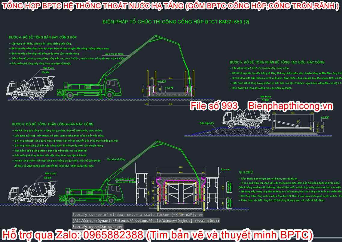 Biện pháp tổ chức thi công cống hộp BTCT.