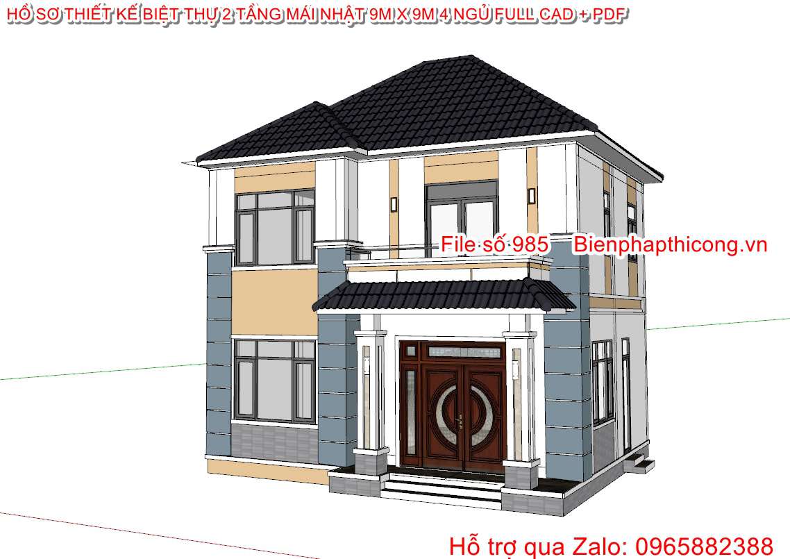 3D sketchup ngoại thất.