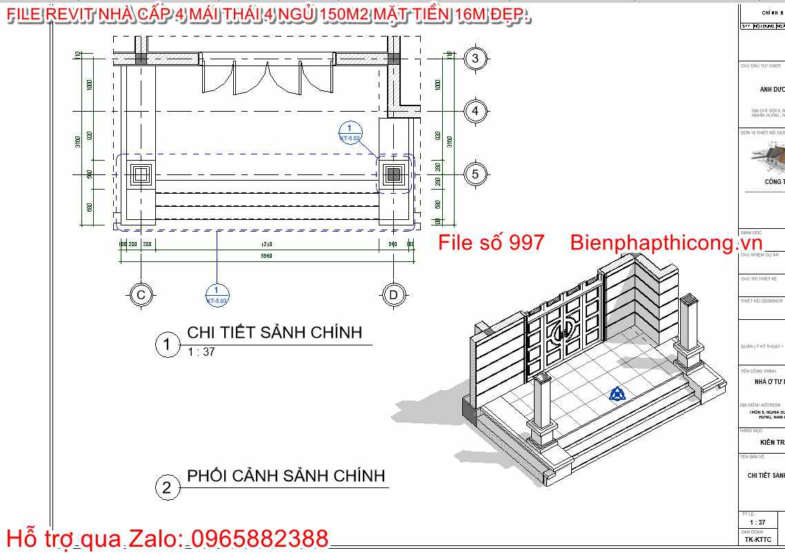Chi tiết sảnh revit.