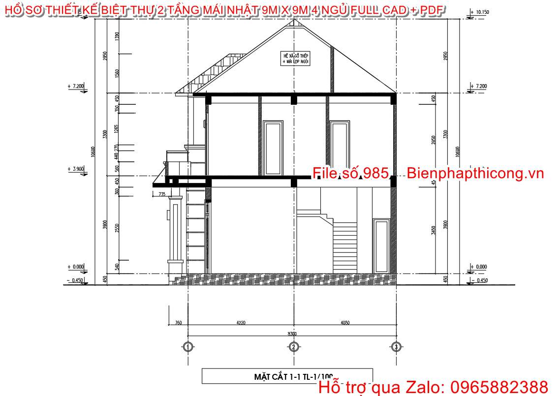 Mặt cắt thiết kế.