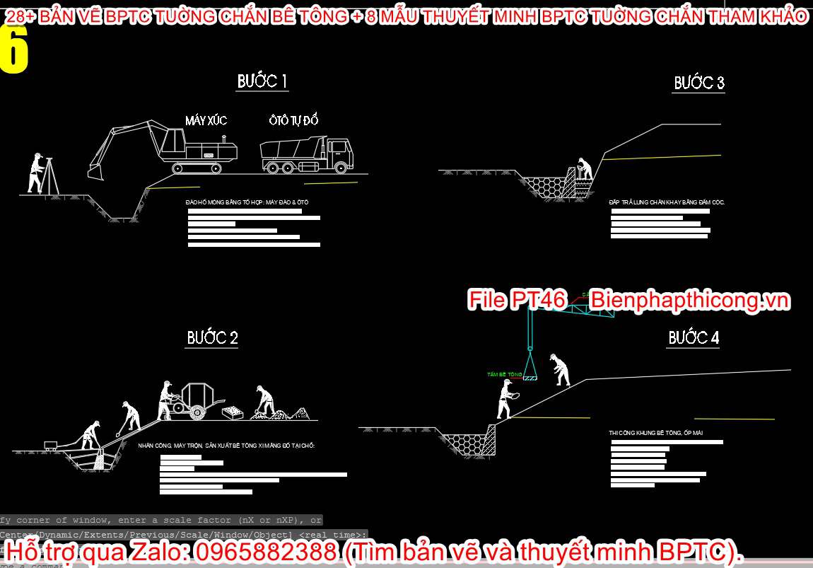 File cad BPTC tường chắn BTCT.