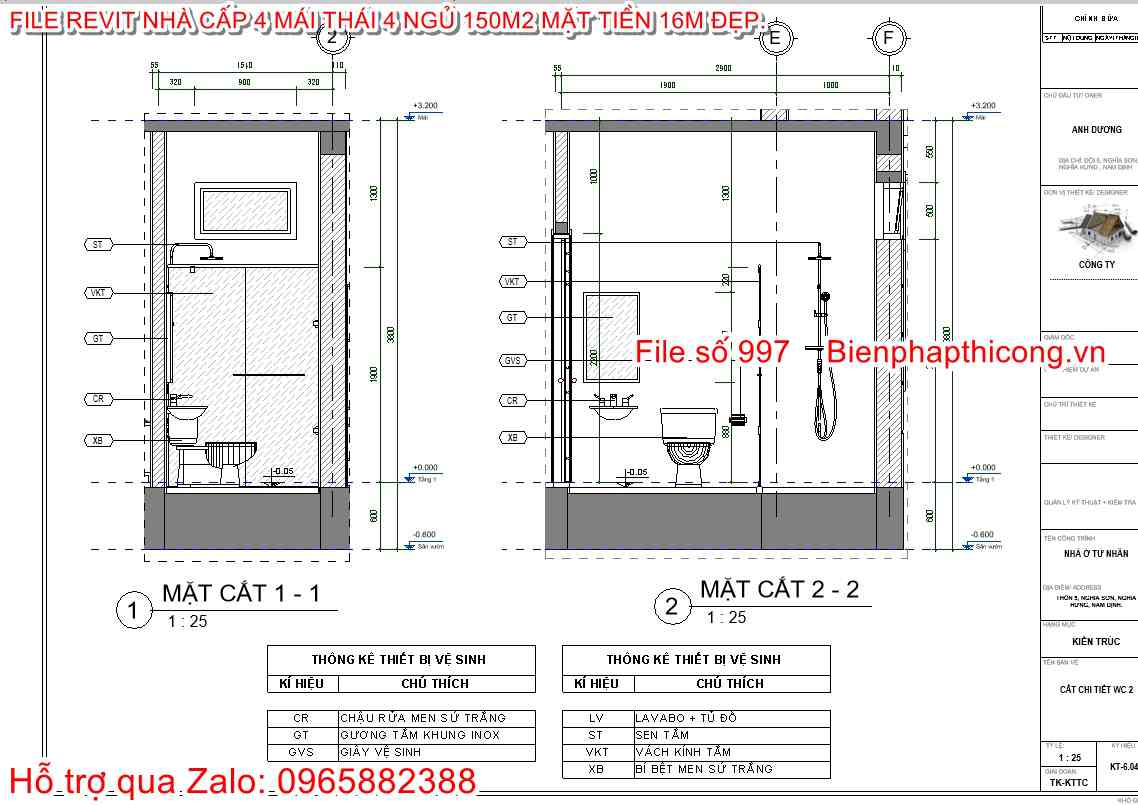 Chi tiết nhà vệ sinh file revit.