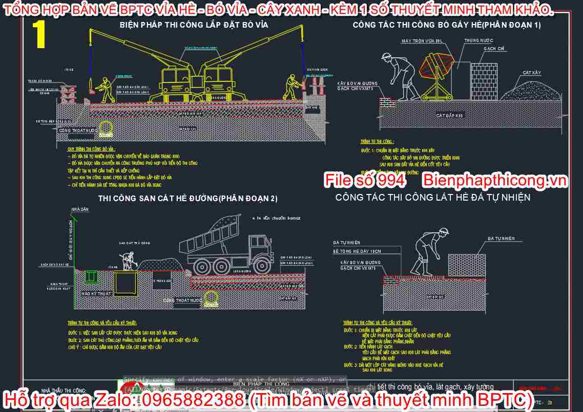 Biện pháp thi công lắp đặt bó vỉa.