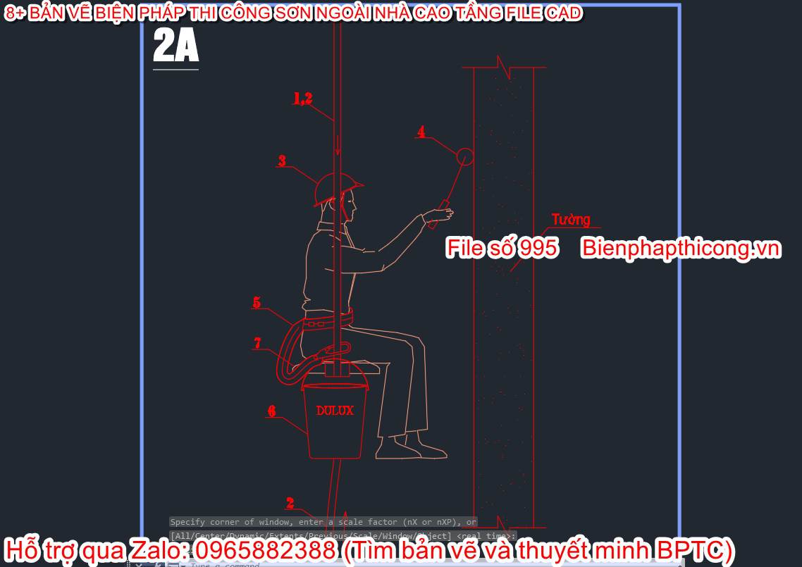 File cad bptc sơn ngoài nhà cao tầng.