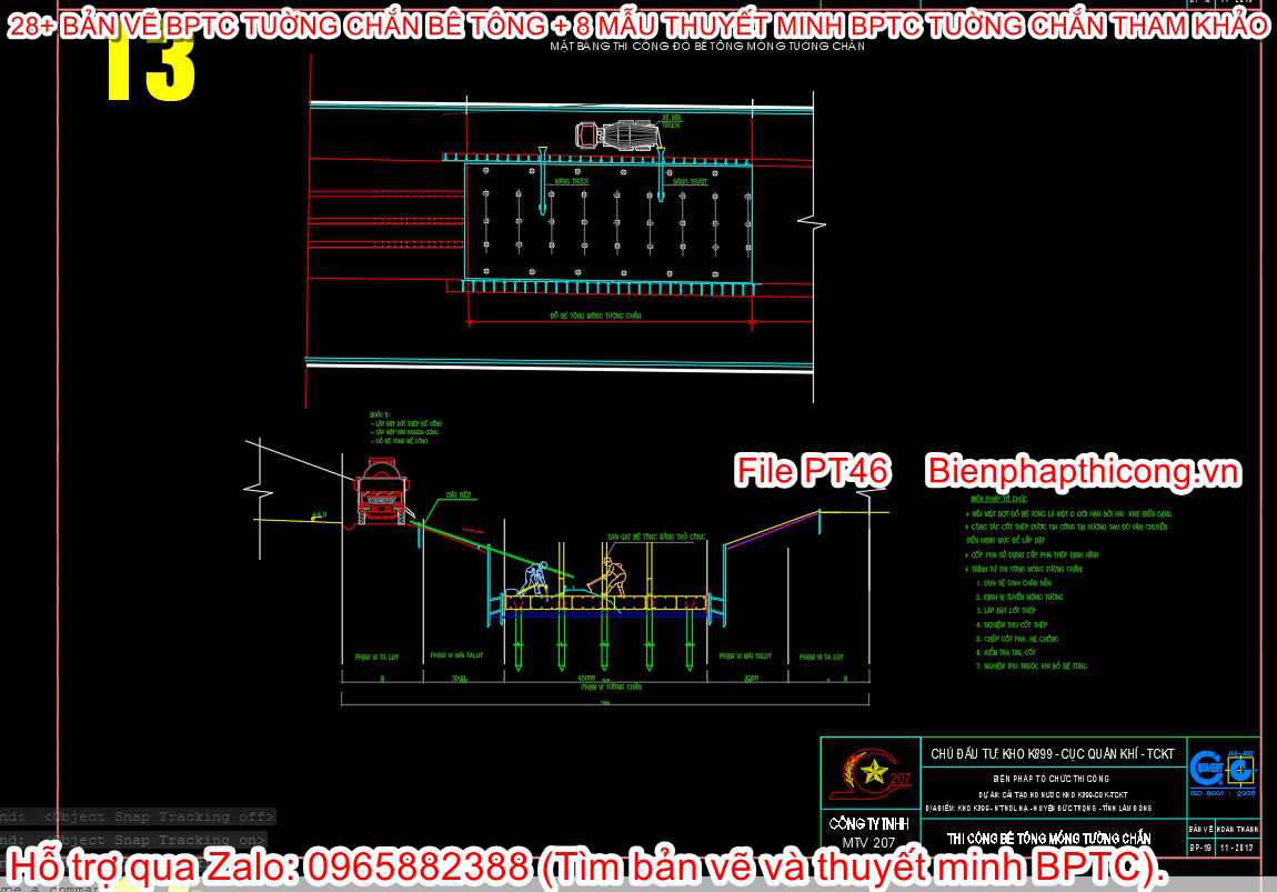 Bản vẽ bptc tường chắn.