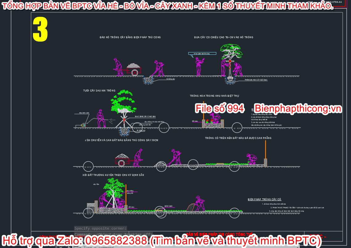 File cad bptc trồng cây.