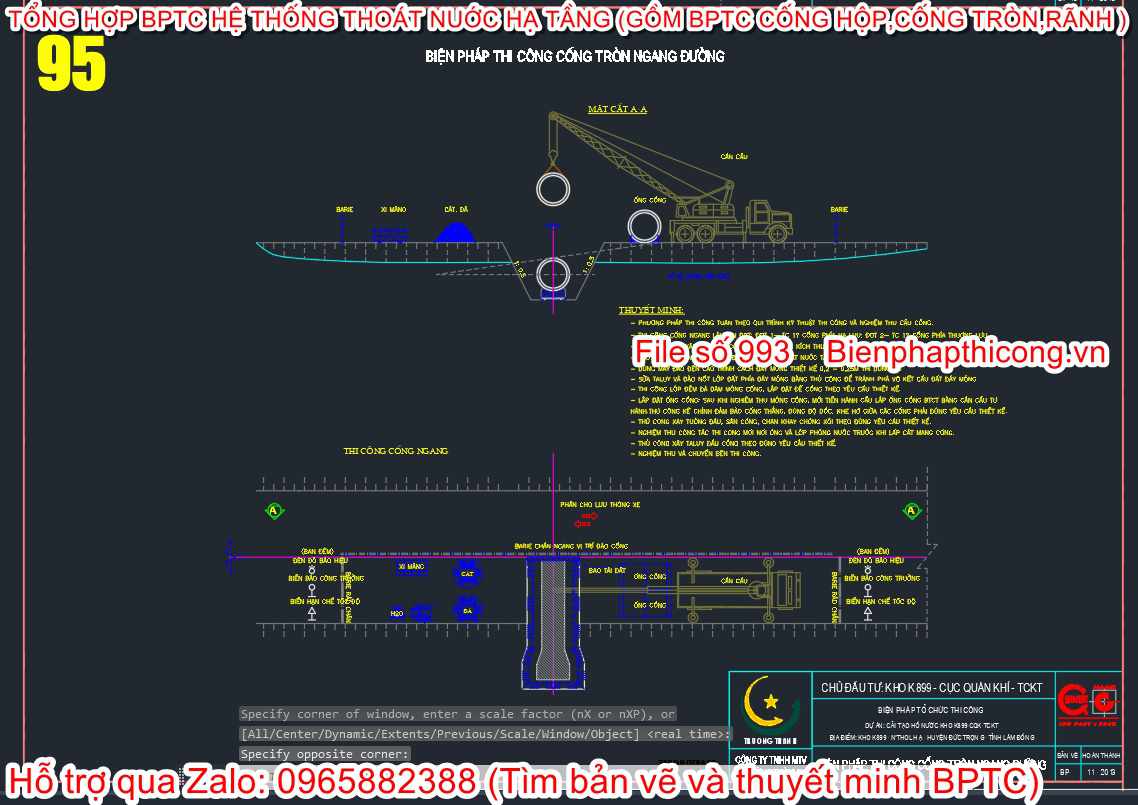 Biện pháp thi công cống tròn ngang đường.