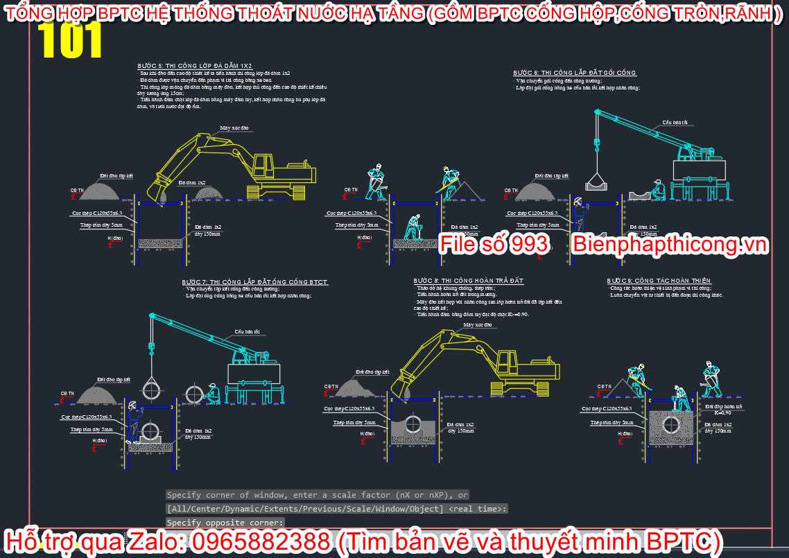 Mẫu bản vẽ cad bptc cống tròn.