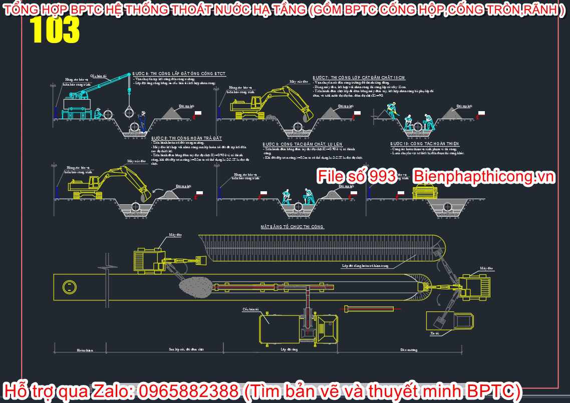 Mẫu bản vẽ cad bptc cống tròn.