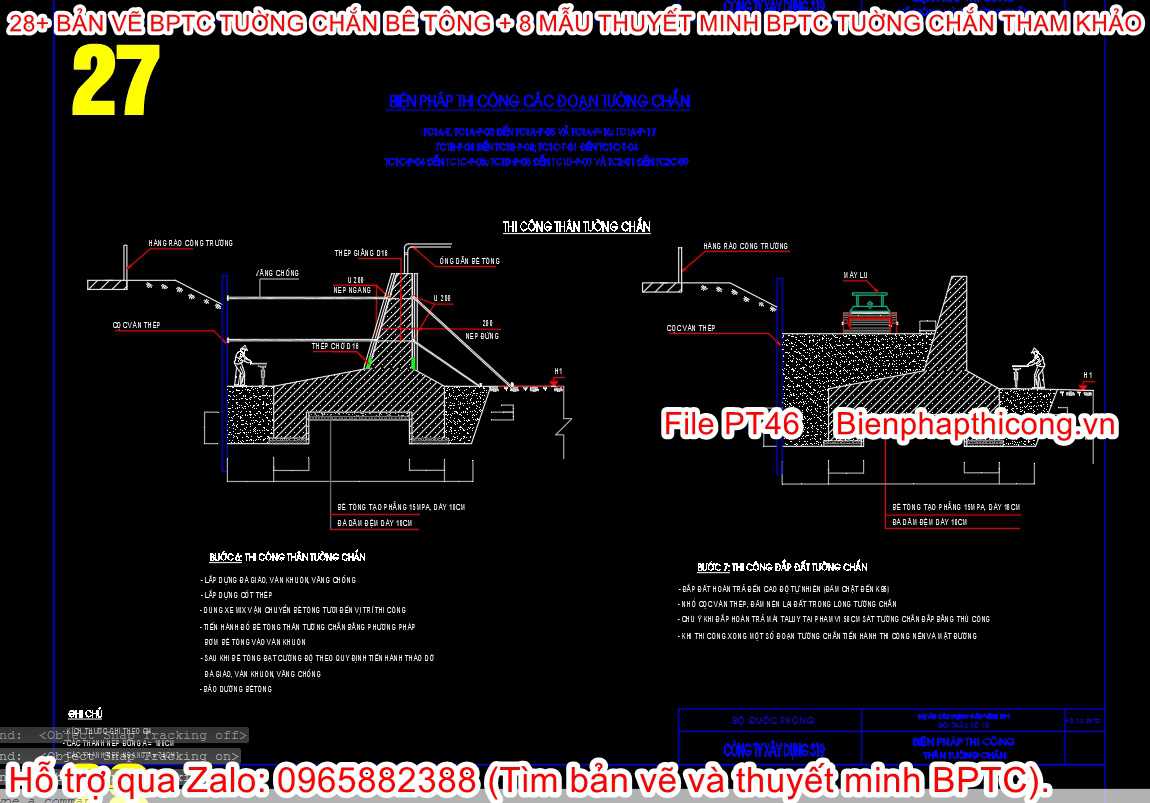 File cad bptc tường chắn chân khay.