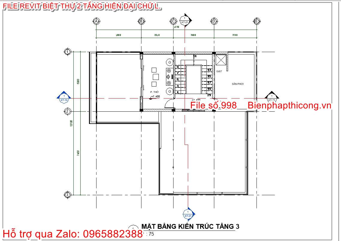 Tải mẫu mặt bằng tầng tum revit.
