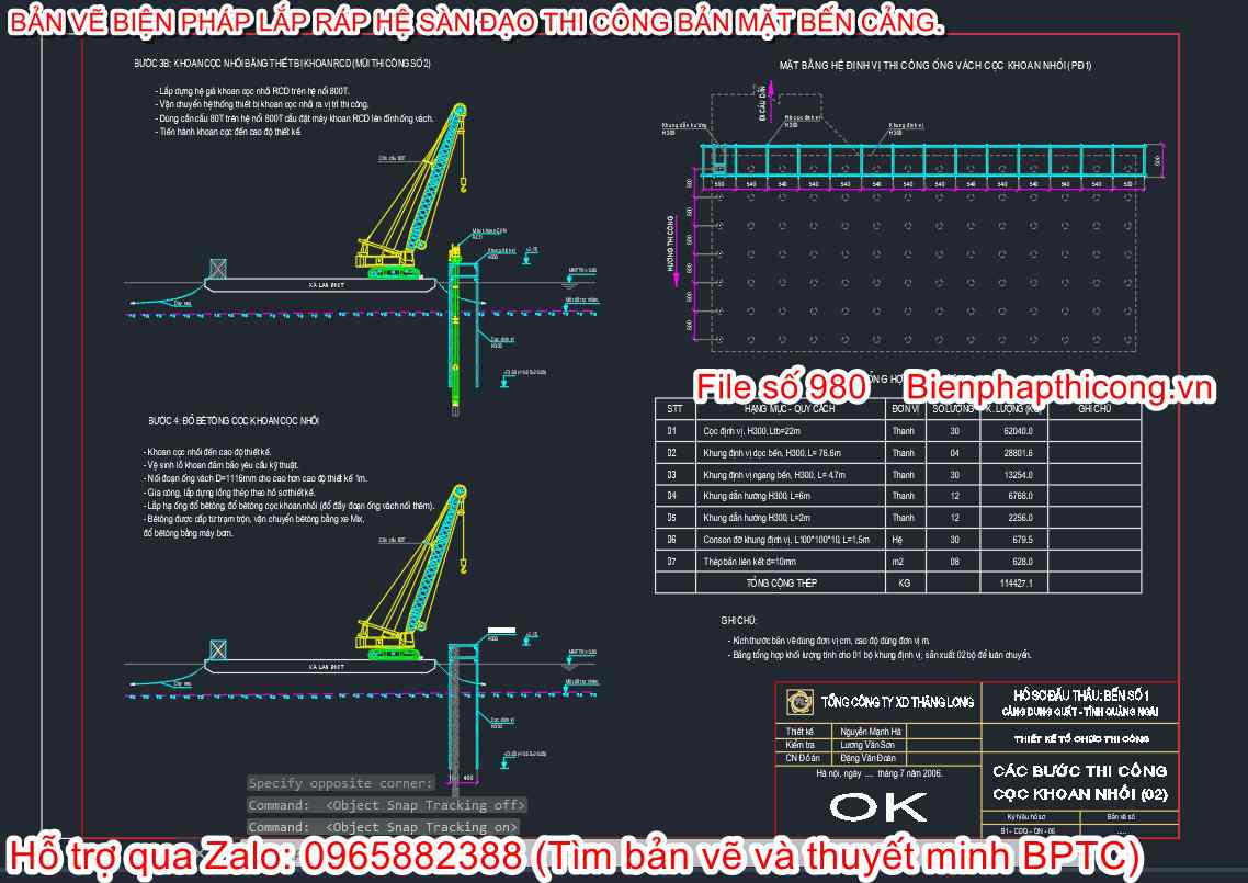 Các bước thi công cọc khoan nhồi.