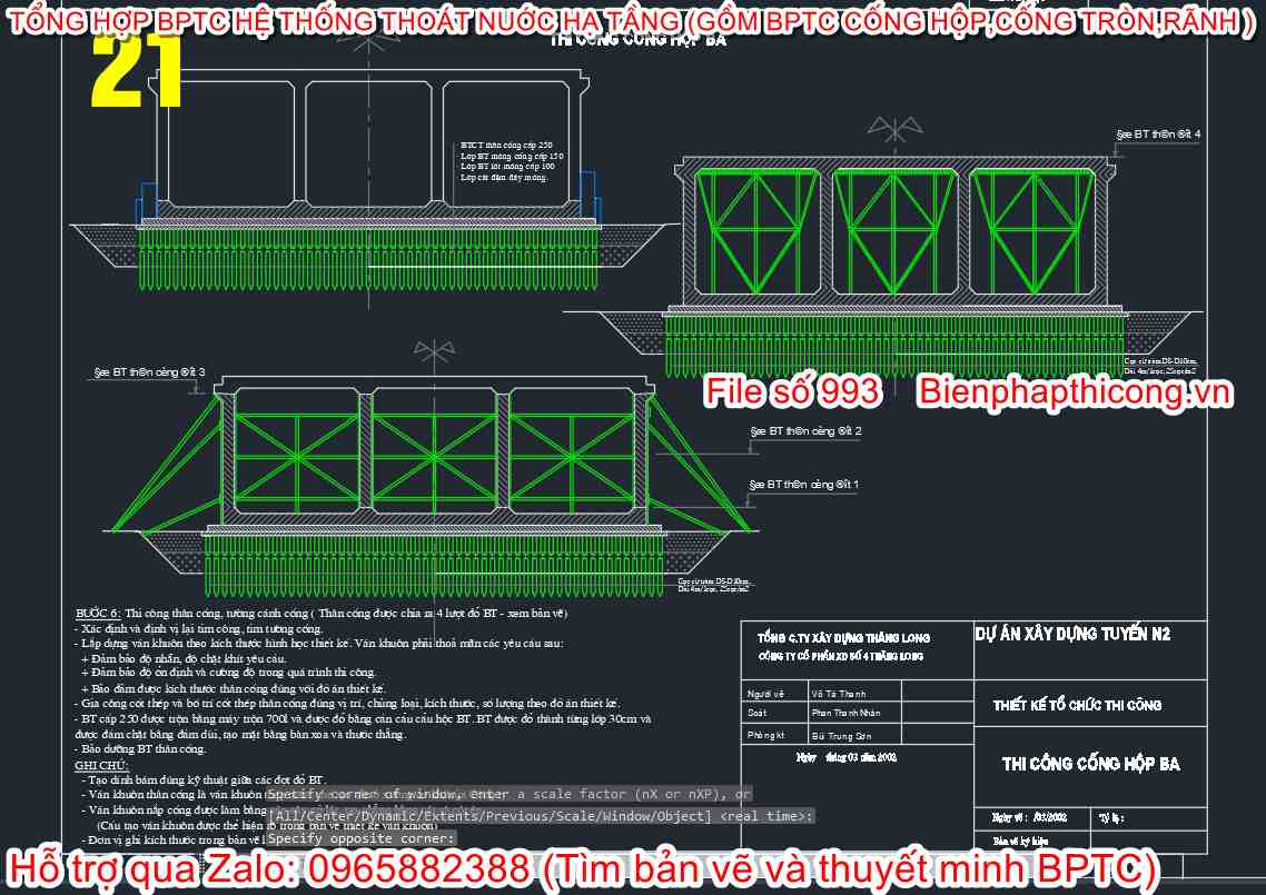 Biện pháp tổ chức thi công cống hộp ba.