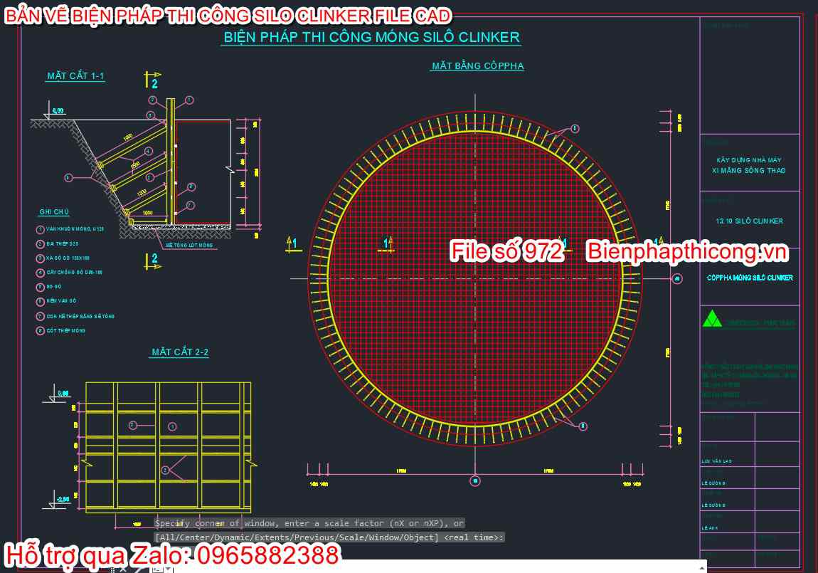 Biện pháp thi công móng Silô Clinker.