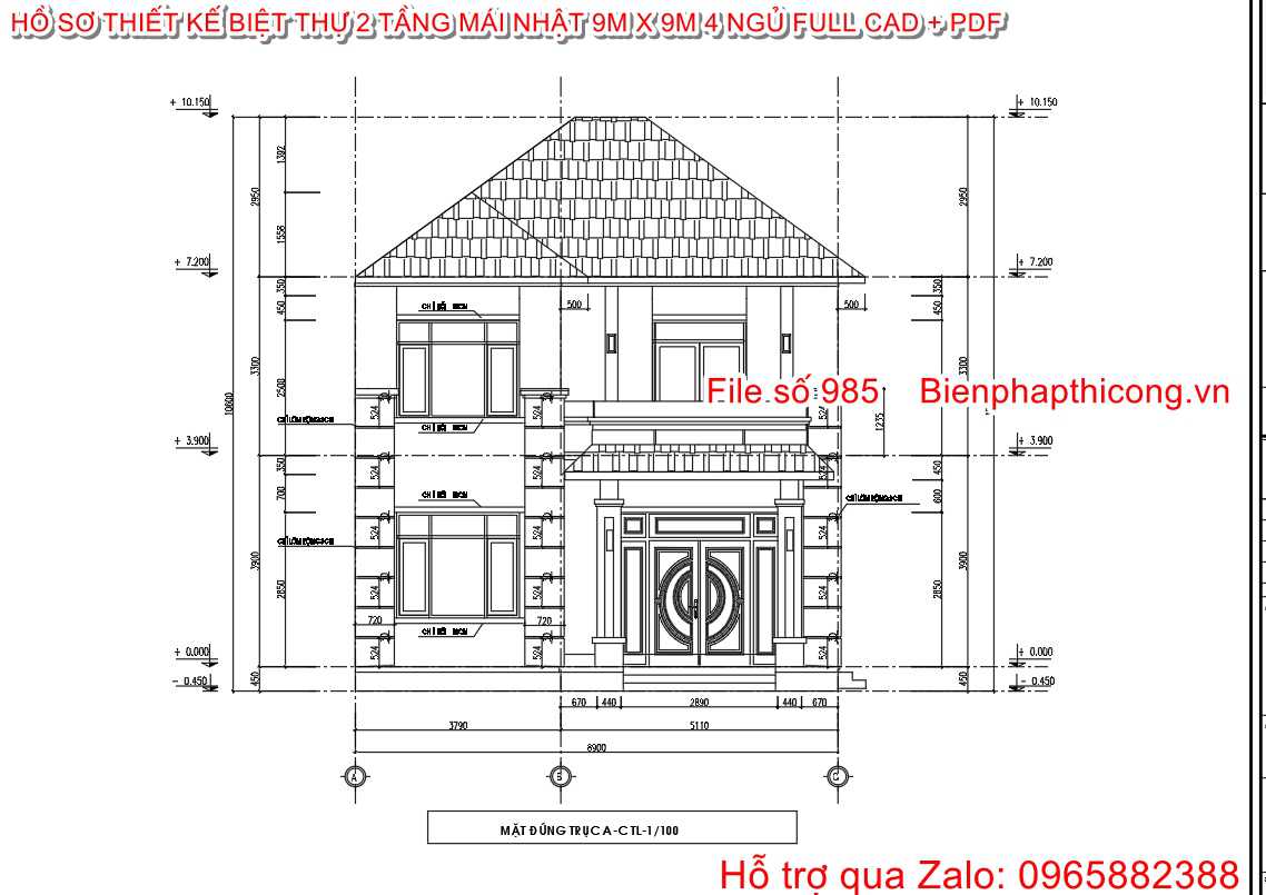 Mặt đứng thiết kế.