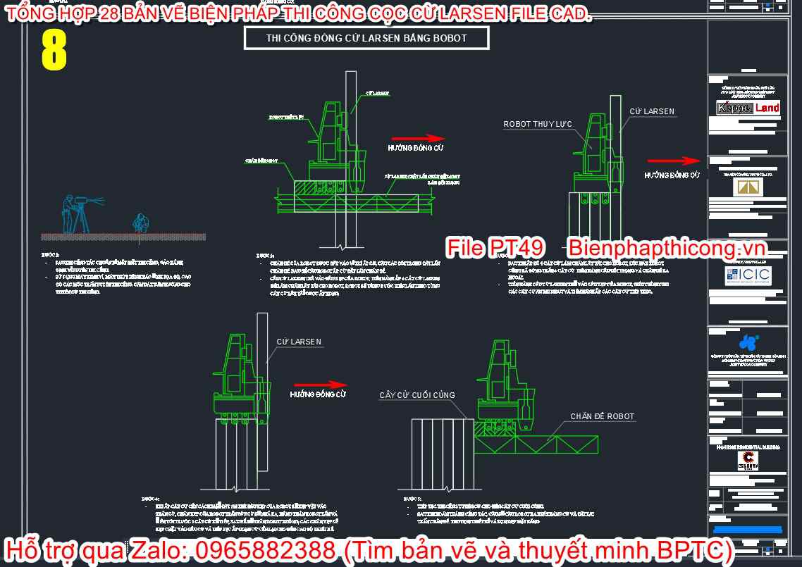 Thi công đóng cừ larsen bằng robot.