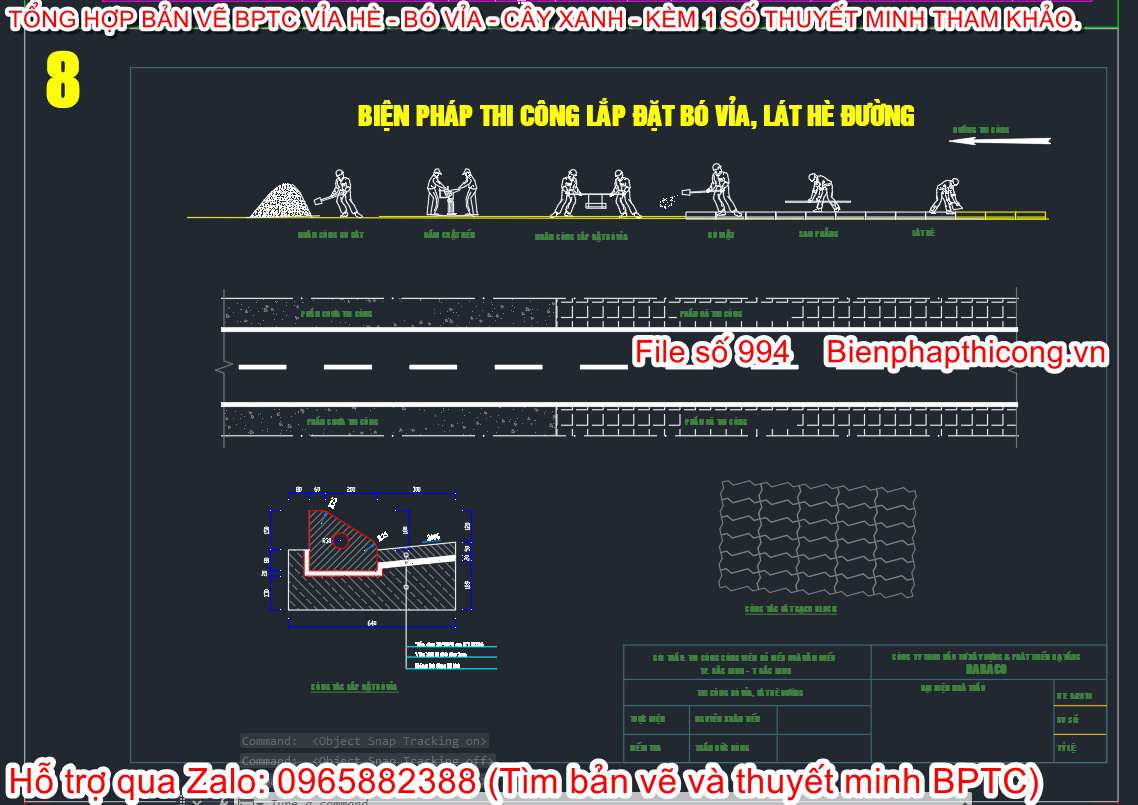 Biện pháp thi công lắp đặt bó vỉa, lát hè đường.
