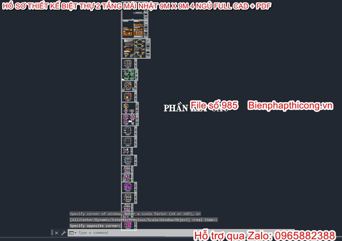 Phần kết cấu biệt thự 2 tầng mái nhật.