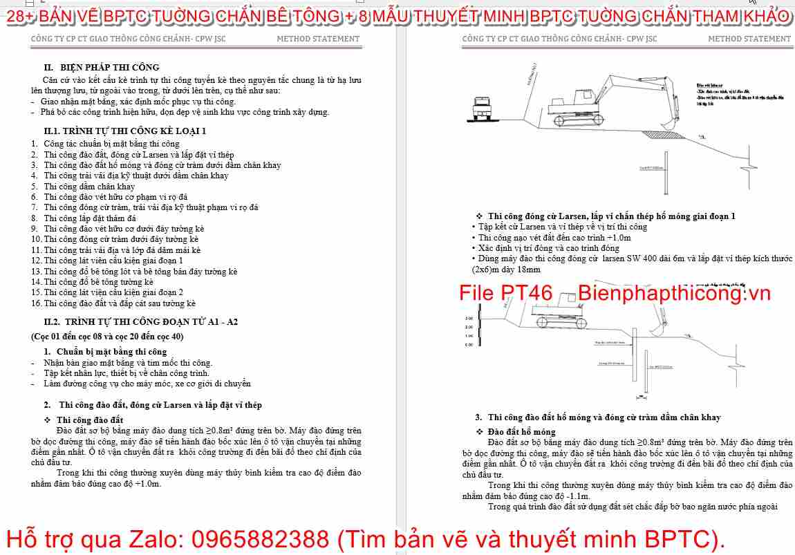 Thuyết minh BPTC tường chắn bê tông.